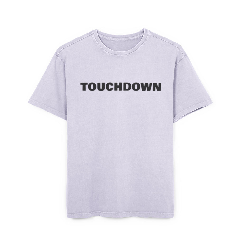 Men's Acid Washed Oversized Tee, Touchdown Graphic Shirt, Casual Style Tee, Gifts for Football Fans, Streetwear Essential