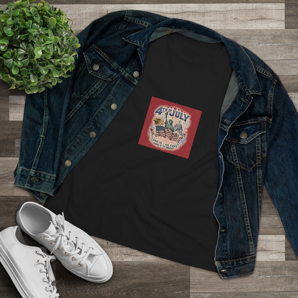 4th of July Vintage Flag Tee —  Women's Cotton Shirt