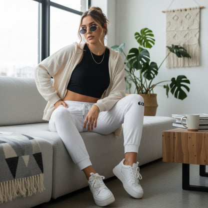 Cozy Cat Embroidered Fleece Sweatpants for Relaxation & Lounging Printify