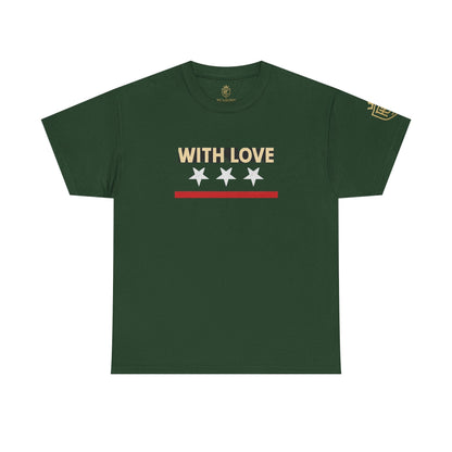 Stylish Unisex Heavy Cotton Tee - 'With Love' Statement Shirt, Casual Wear, Gift for Her, Gift for Him, Everyday Comfort Printify