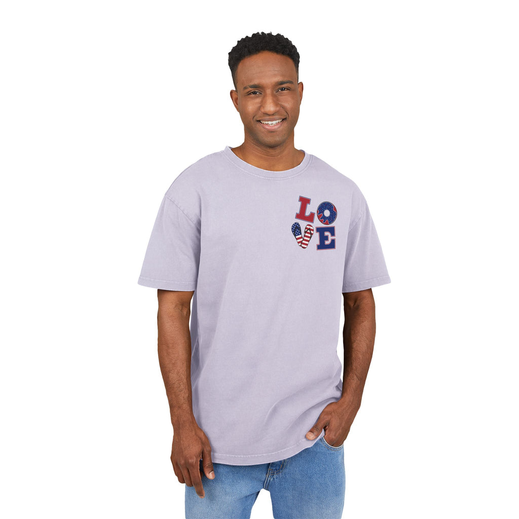 Unisex Tee - Love Acid Washed Heavy Oversize T-Shirt for Casual Comfort