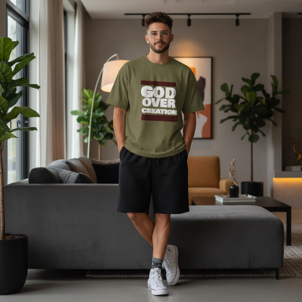 T-Shirt - Unisex Ultra Heavy Cotton Box Tee - God over Creation Printify