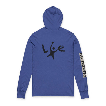 Unisex Love Graphic Hooded Long Sleeve Tee, Casual Hoodie, Gift for Him/Her, Everyday Wear, Outdoor Activities, Winter Layer Printify