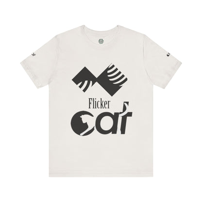 Flicker Cat Graphic Tee - Unisex Jersey Short Sleeve T-Shirt for Cat Lovers
