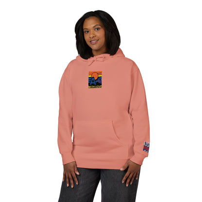 Colorful Mountain Unisex Fleece Hoodie, Cozy Sweatshirt, Casual Outfit, Gift for Nature Lovers, Fall Fashion Printify