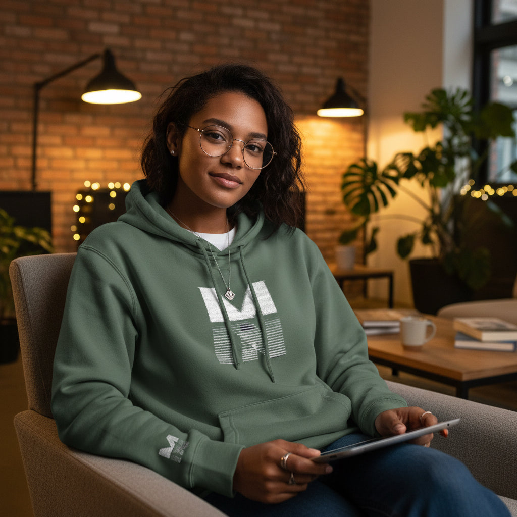 Pigment-Dyed Hoodie with Embroidery Unisex Printify