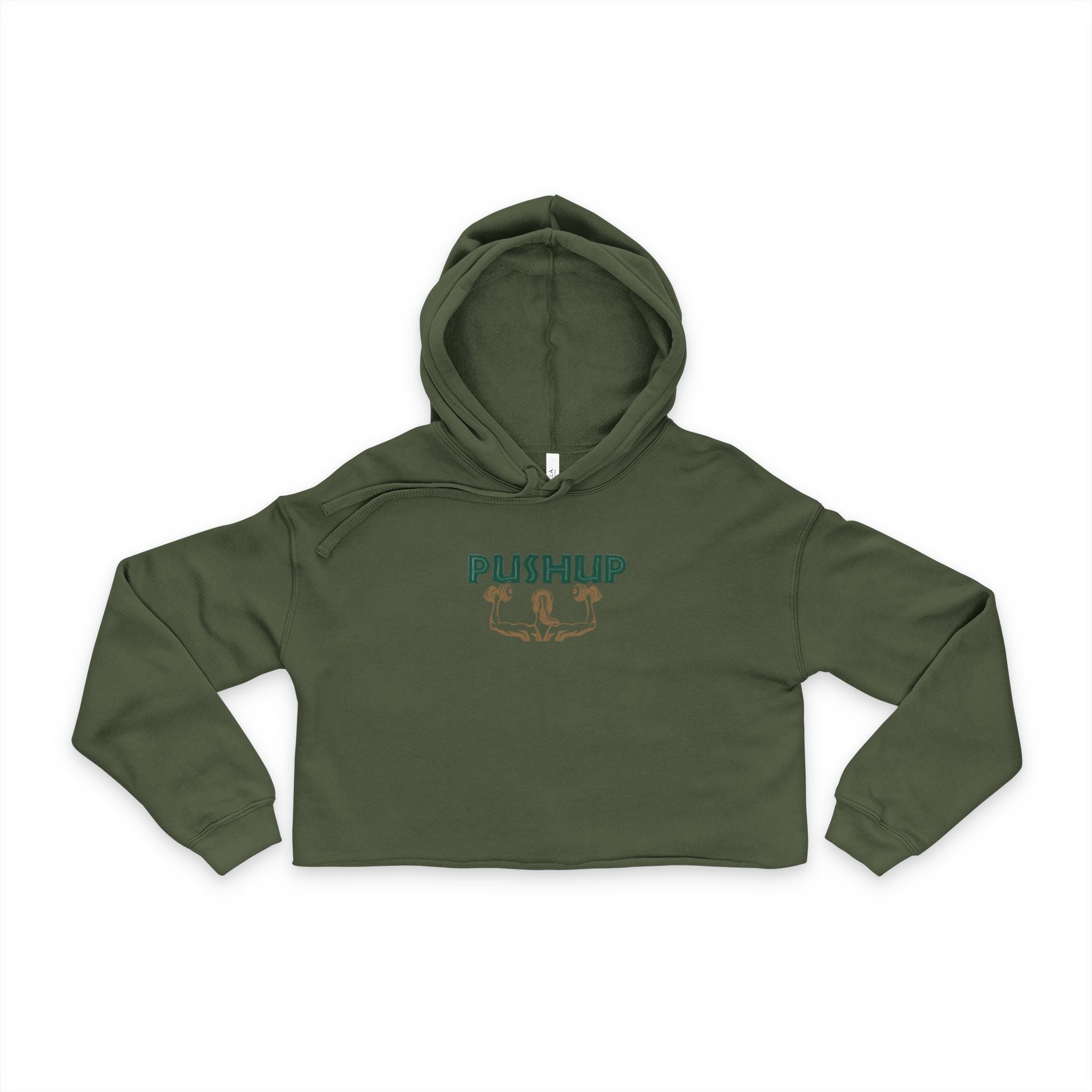 Women's Cropped Hoodie - 'Pushup' Motivational Fitness Style