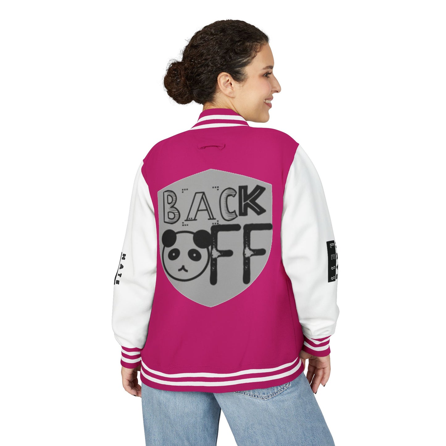 Unisex Heavyweight Letterman Jacket - Fun Panda Graphic Design