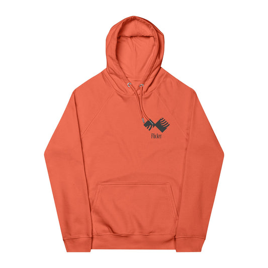 Eco-Friendly Unisex Hooded Sweatshirt with Embroidered "Flirker" Design