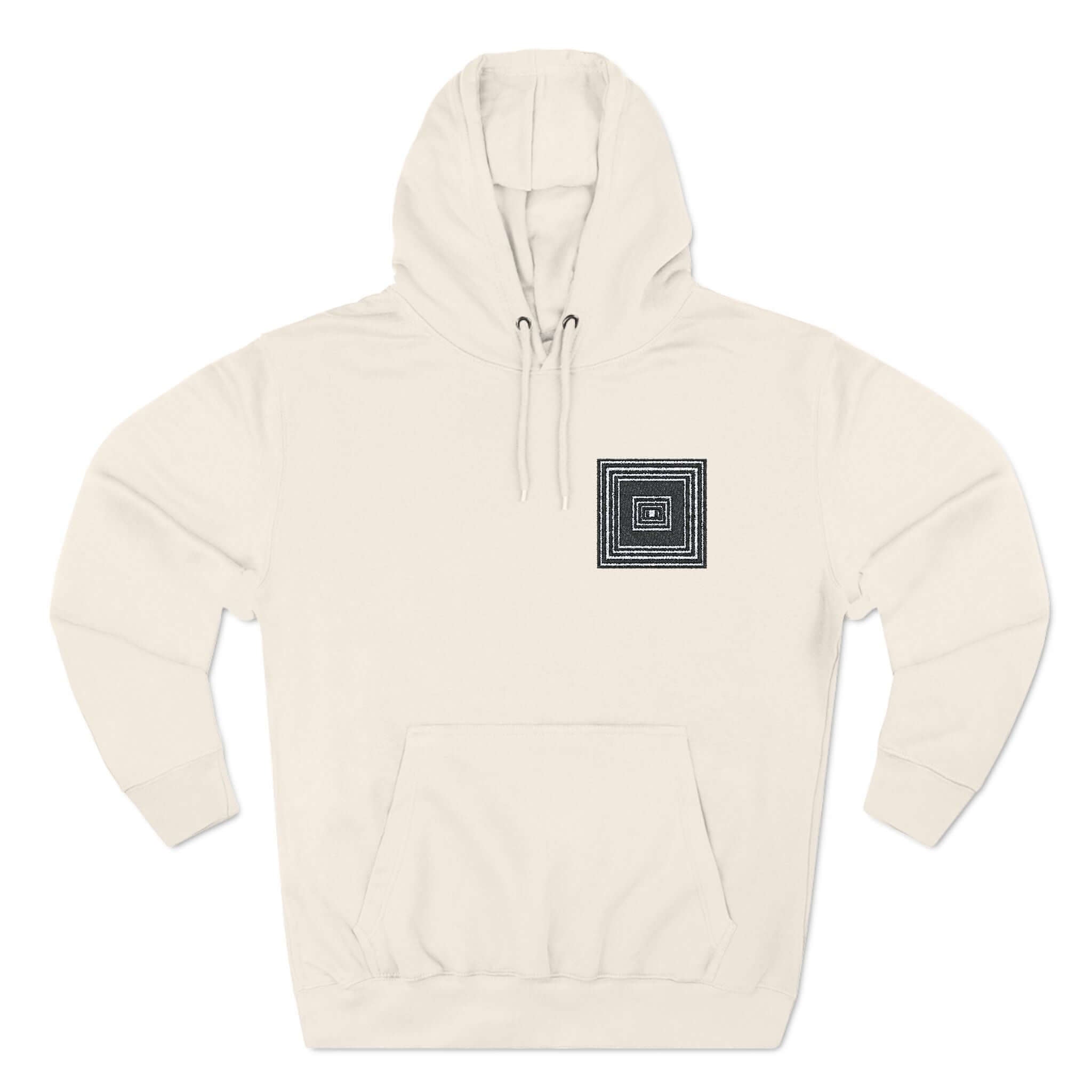 Fleece Hoodie with Quadrat Embroidery