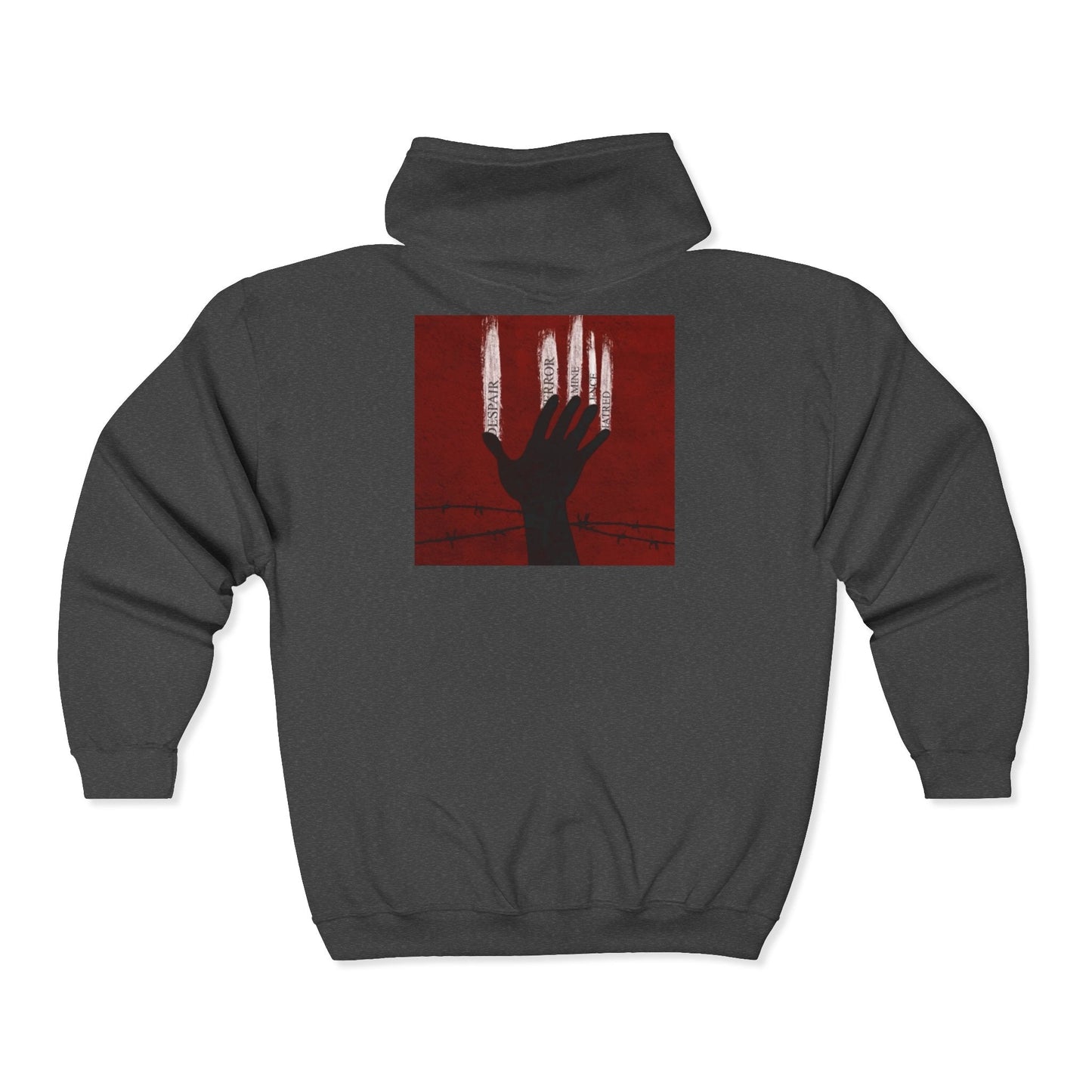 Unisex Zip Hoodie - Perfect for Spooky Season, Scary Movie Nights, Gift for Horror Fans, Unique Sweatshirt, Cozy Warmth Printify