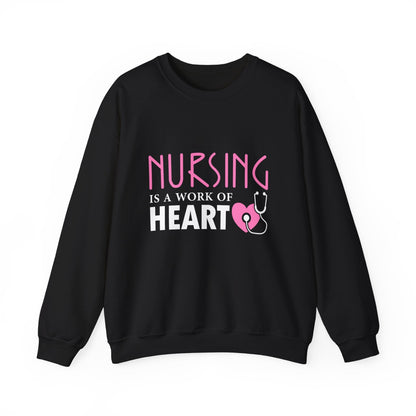Nursing Is A Work Of Heart Unisex Sweatshirt Printify