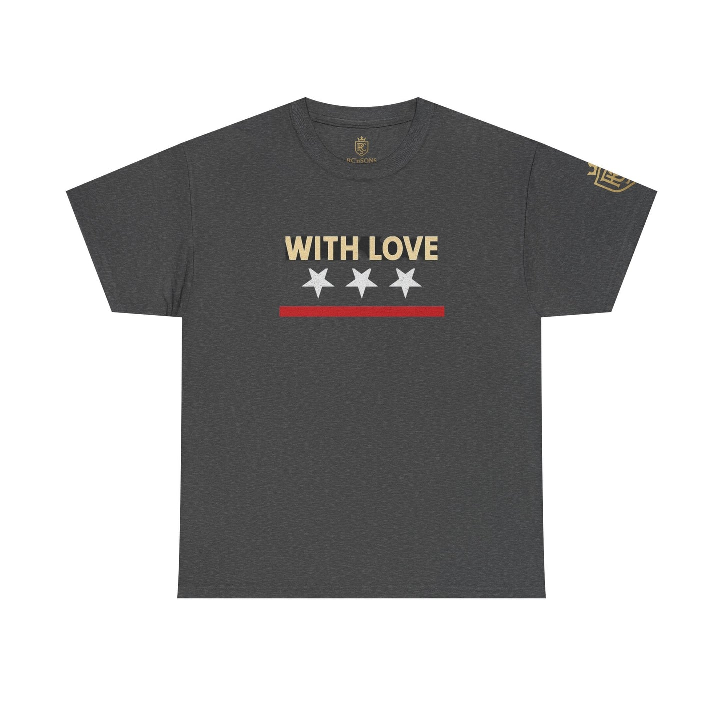 Stylish Unisex Heavy Cotton Tee - 'With Love' Statement Shirt, Casual Wear, Gift for Her, Gift for Him, Everyday Comfort Printify