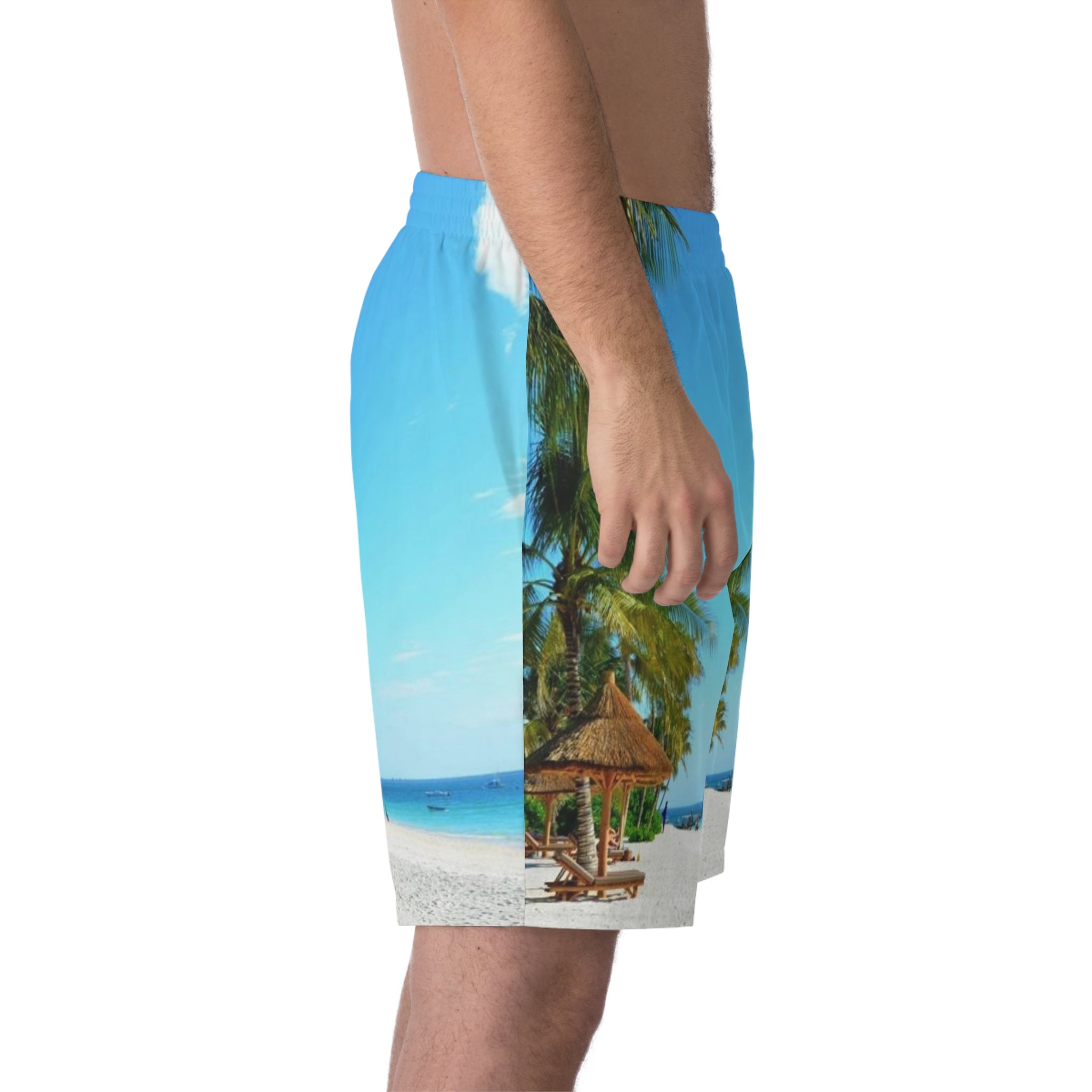 Men's Elastic Beach Shorts (AOP)