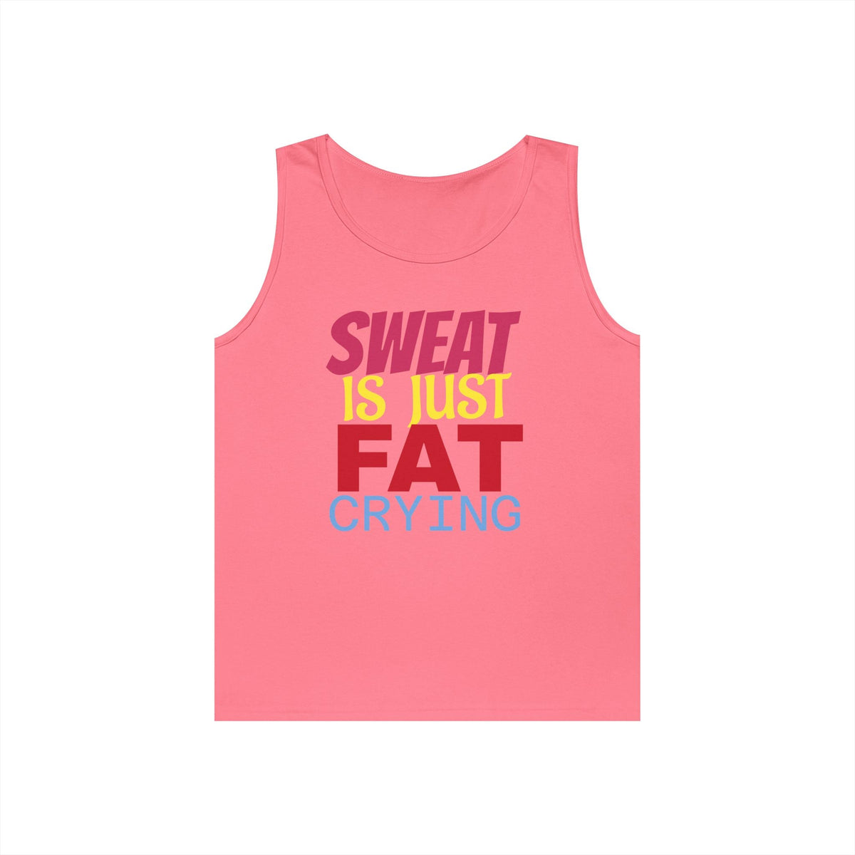 Sweat is Just Fat Crying Tank Top, Motivational Gym Shirt, Fitness Apparel, Unisex Workout Top, Summer Activewear, Gift for Fitness [...] Printify