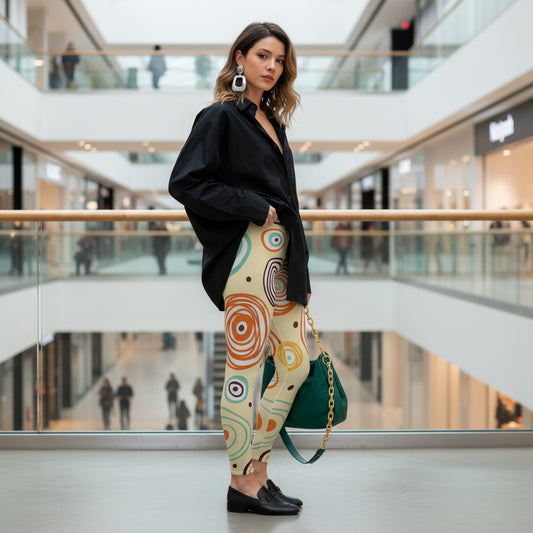 Stretchy Leggings with 'mary go' Design Printify