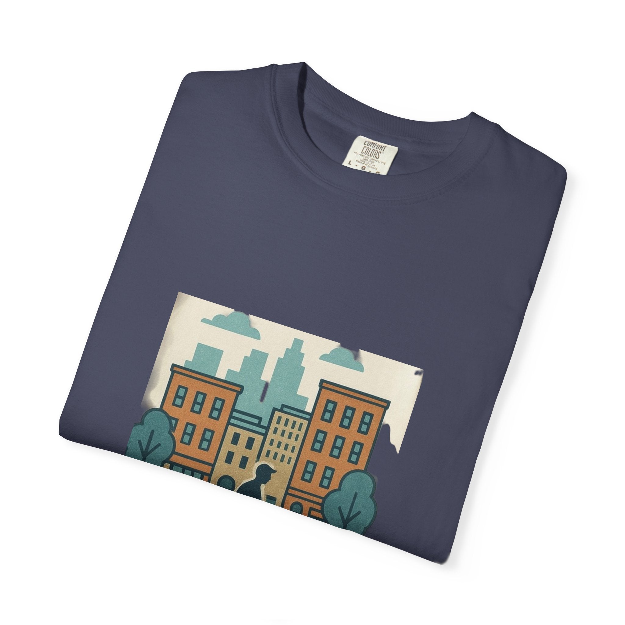 City Walk Unisex Garment-Dyed T-shirt, Urban Streetwear, Casual Fashion, Gift for City Lovers, Travel Enthusiast Apparel Printify