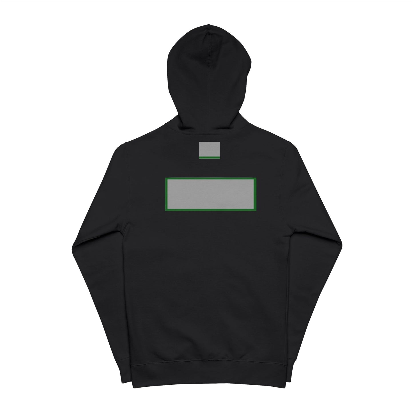 Unisex Fleece Zip Up Hoodie - Iconic Green Layered Design