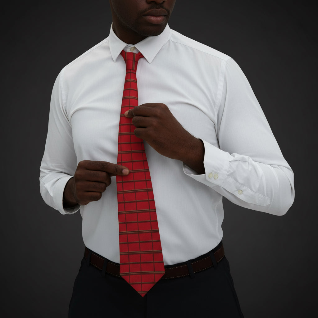 Plaid Necktie for Men Printify