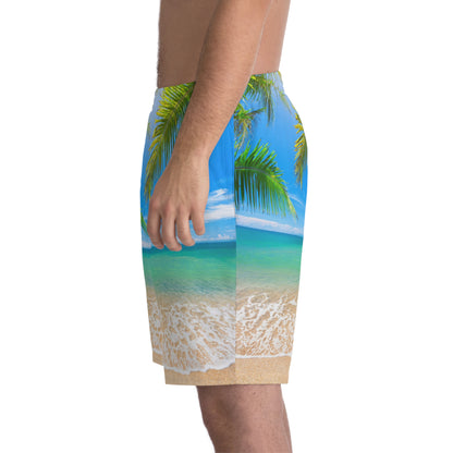 Men's Elastic Beach Shorts (AOP)