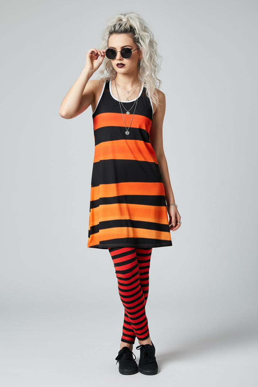 Vibrant Striped Women's Racerback Dress - for Summer and Festivals
