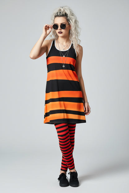 Vibrant Striped Women's Racerback Dress - for Summer and Festivals