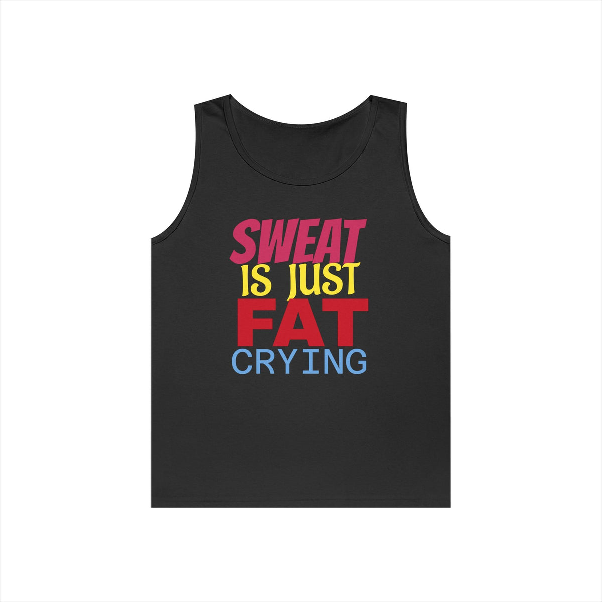 Sweat is Just Fat Crying Tank Top, Motivational Gym Shirt, Fitness Apparel, Unisex Workout Top, Summer Activewear, Gift for Fitness [...] Printify
