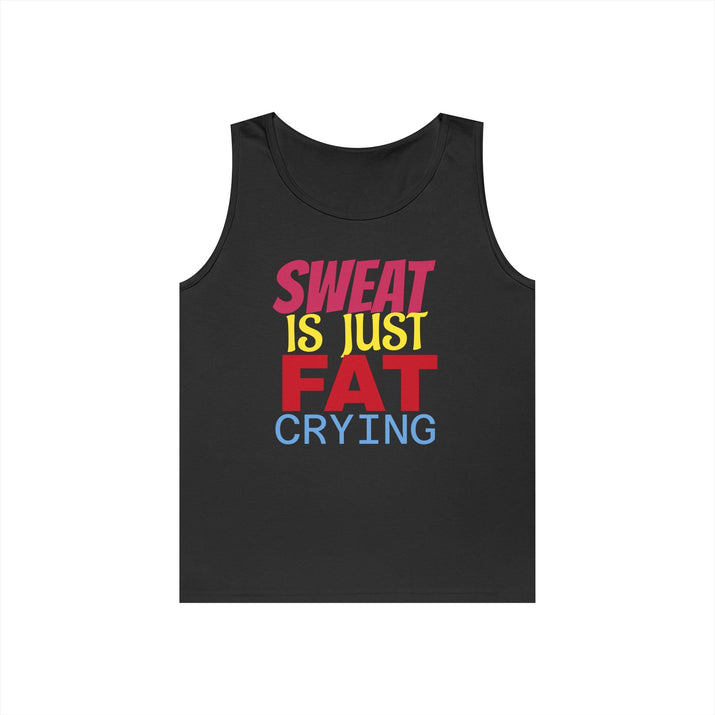 Sweat is Just Fat Crying Tank Top, Motivational Gym Shirt, Fitness Apparel, Unisex Workout Top, Summer Activewear, Gift for Fitness [...] Printify