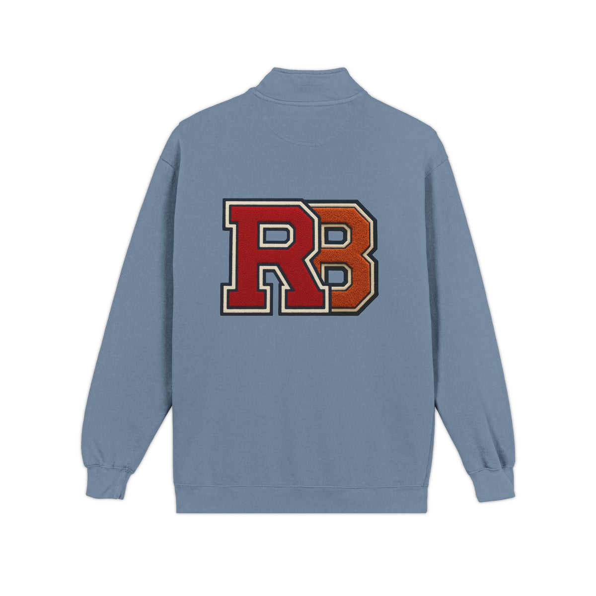 Quarter-Zip Sweatshirt — Retro 'RB' Varsity Logo Pullover Printify