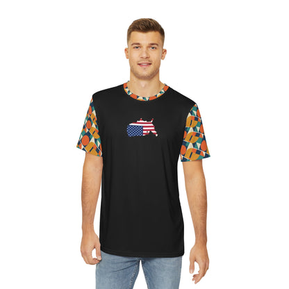 Patriotic Men's Tee, Colorful Graphic Shirt, Unique All-Over Print Top, Casual Wear, Perfect for July 4th, Summer BBQs, and Festivals Printify