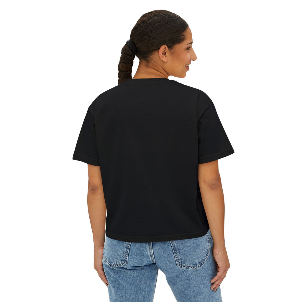 American Flag Graphic Boxy Tee - Women's Patriotic Casual Shirt