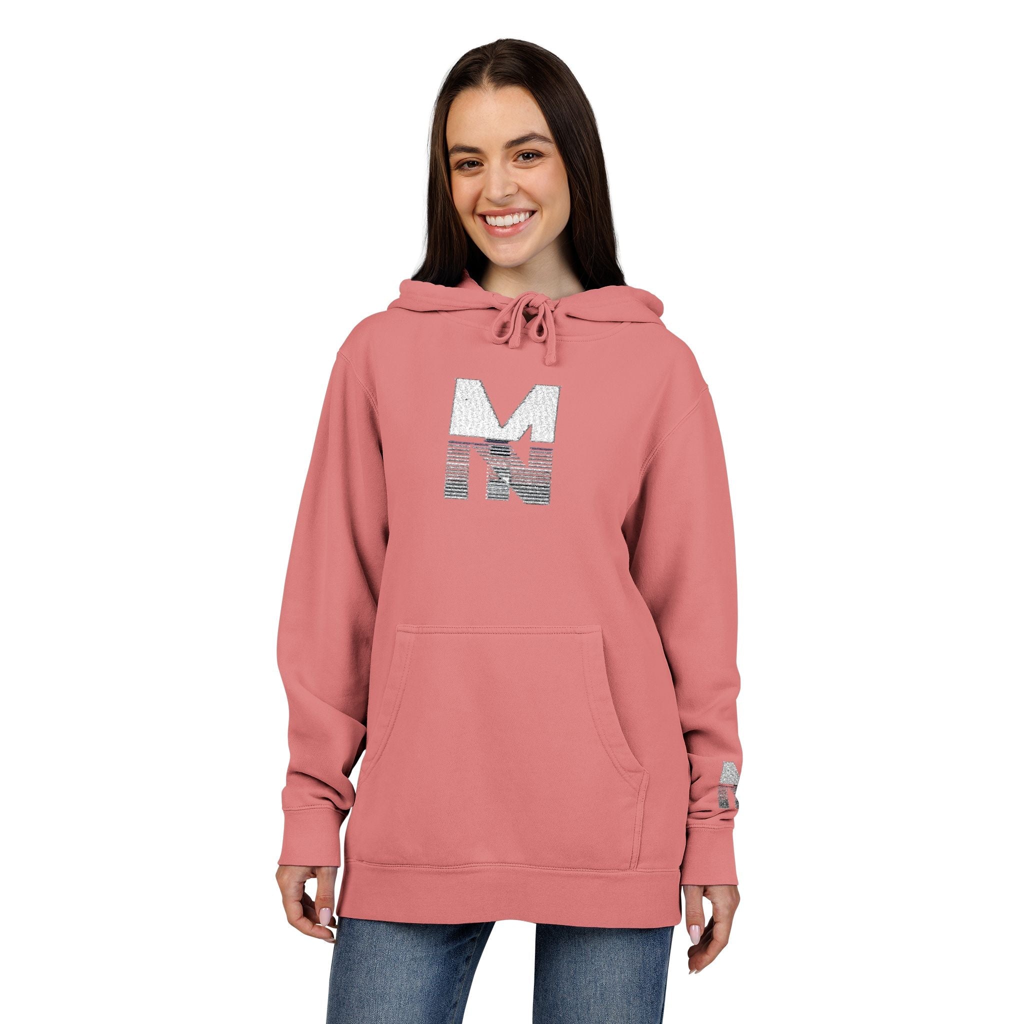 Pigment-Dyed Hoodie with Embroidery Unisex Printify