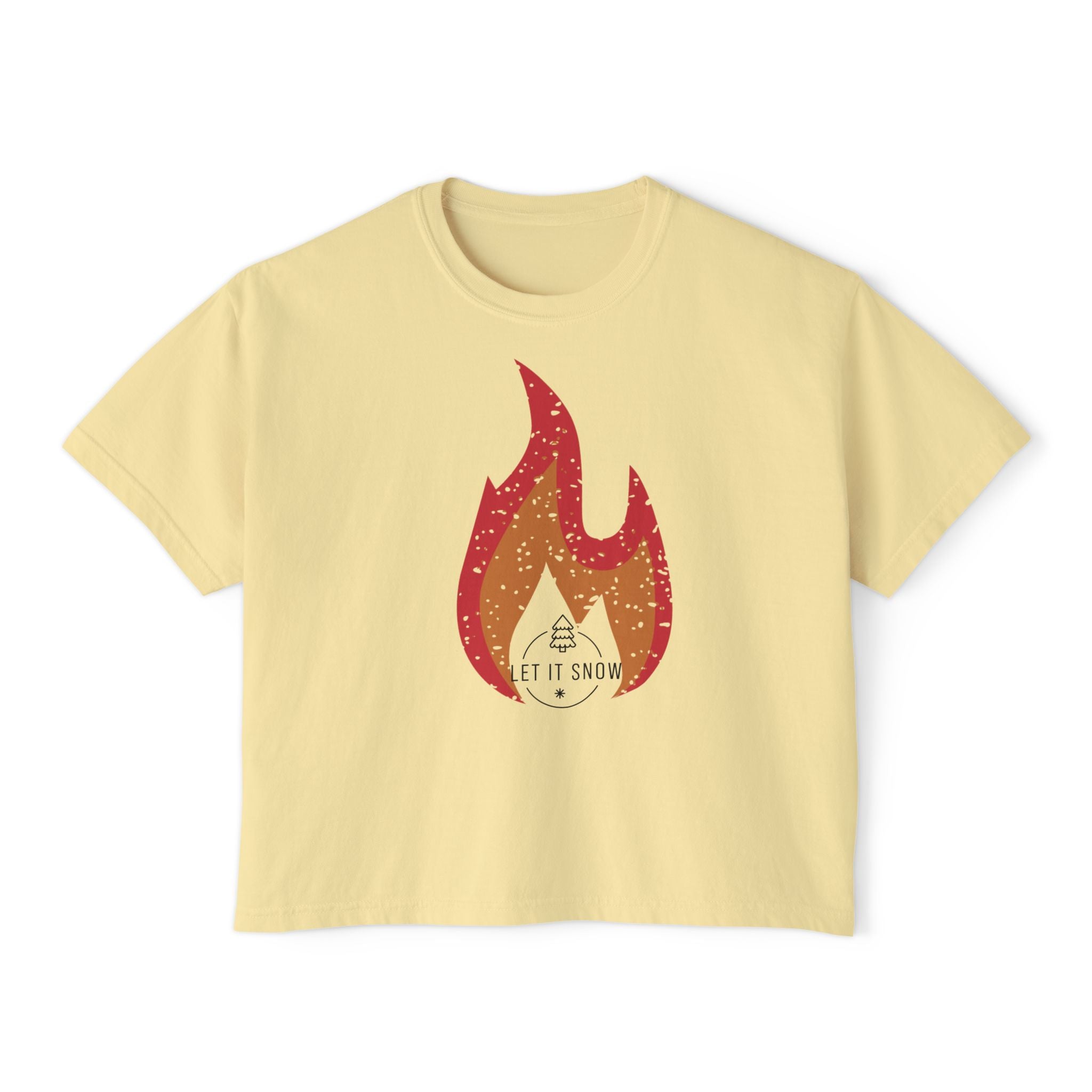 Boxy Tee - 'let it Snow' Design - Winter Holiday Shirt