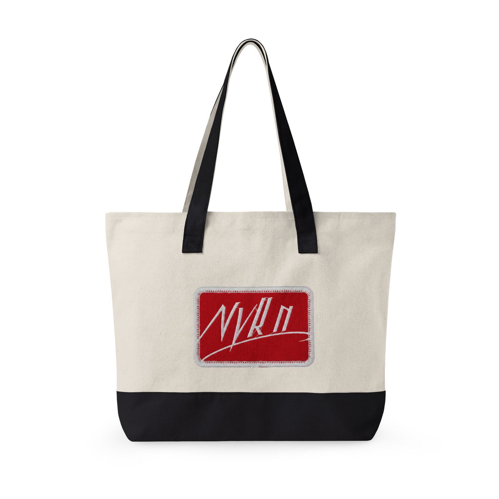 Canvas Tote Bag with NVKN Patch – Zippered Everyday Market Tote