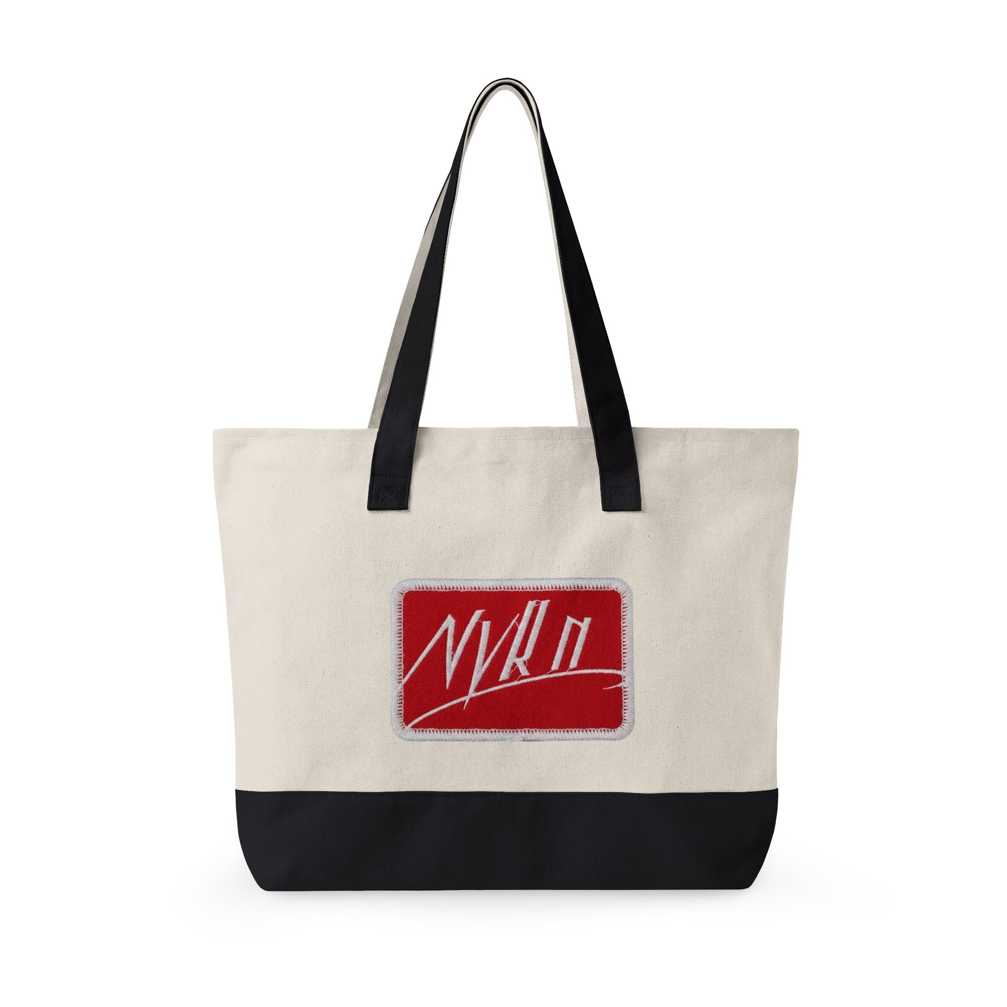 Canvas Tote Bag with NVKN Patch – Zippered Everyday Market Tote