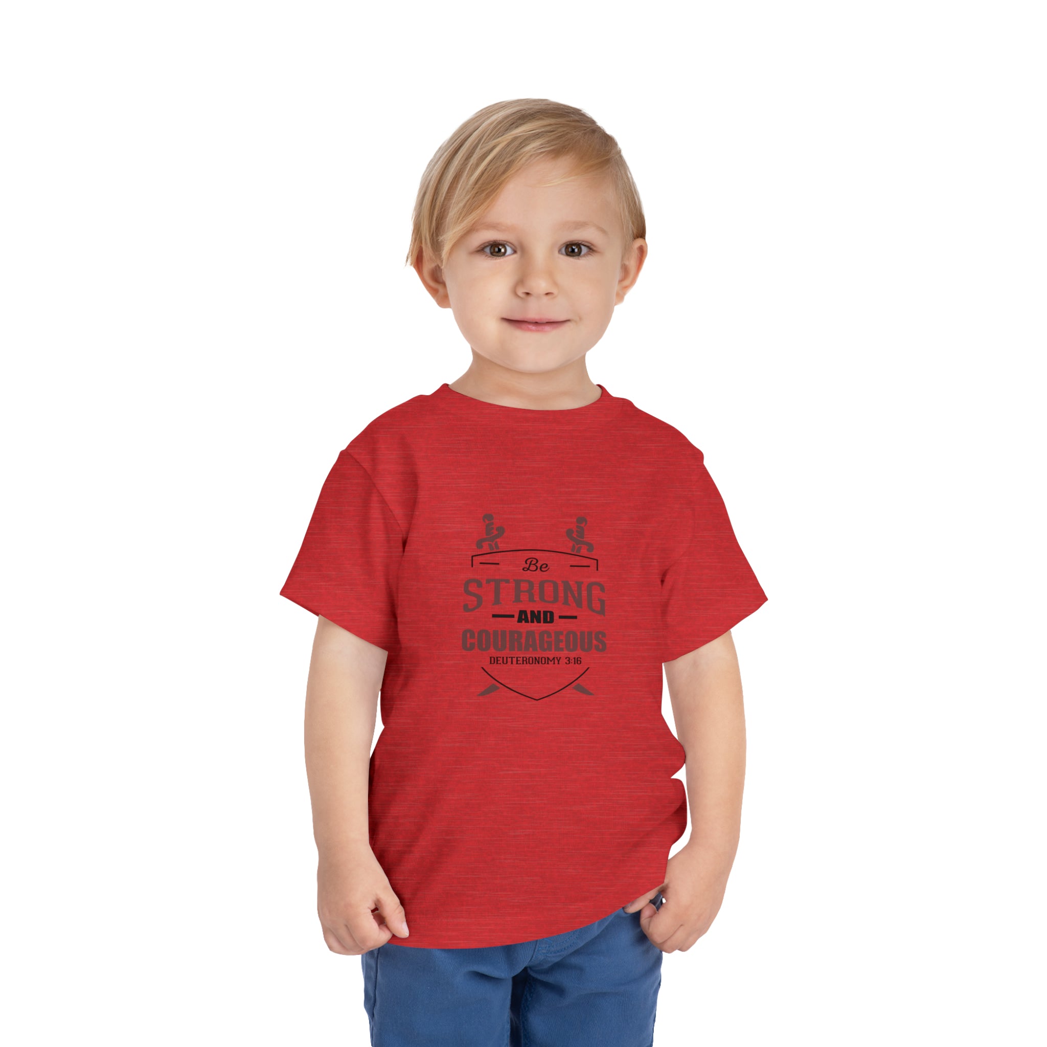 Soyez fort et courageux Tee-shirt pour tout-petits 