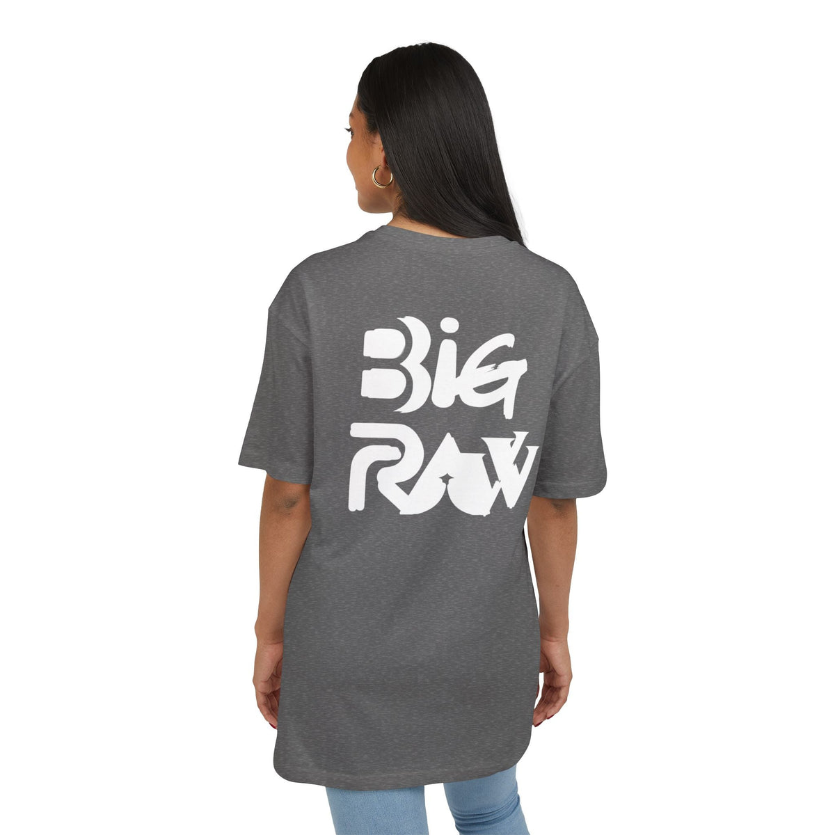 Oversize Tee Big Raw Print Unisex Heavy T-Shirt Printify