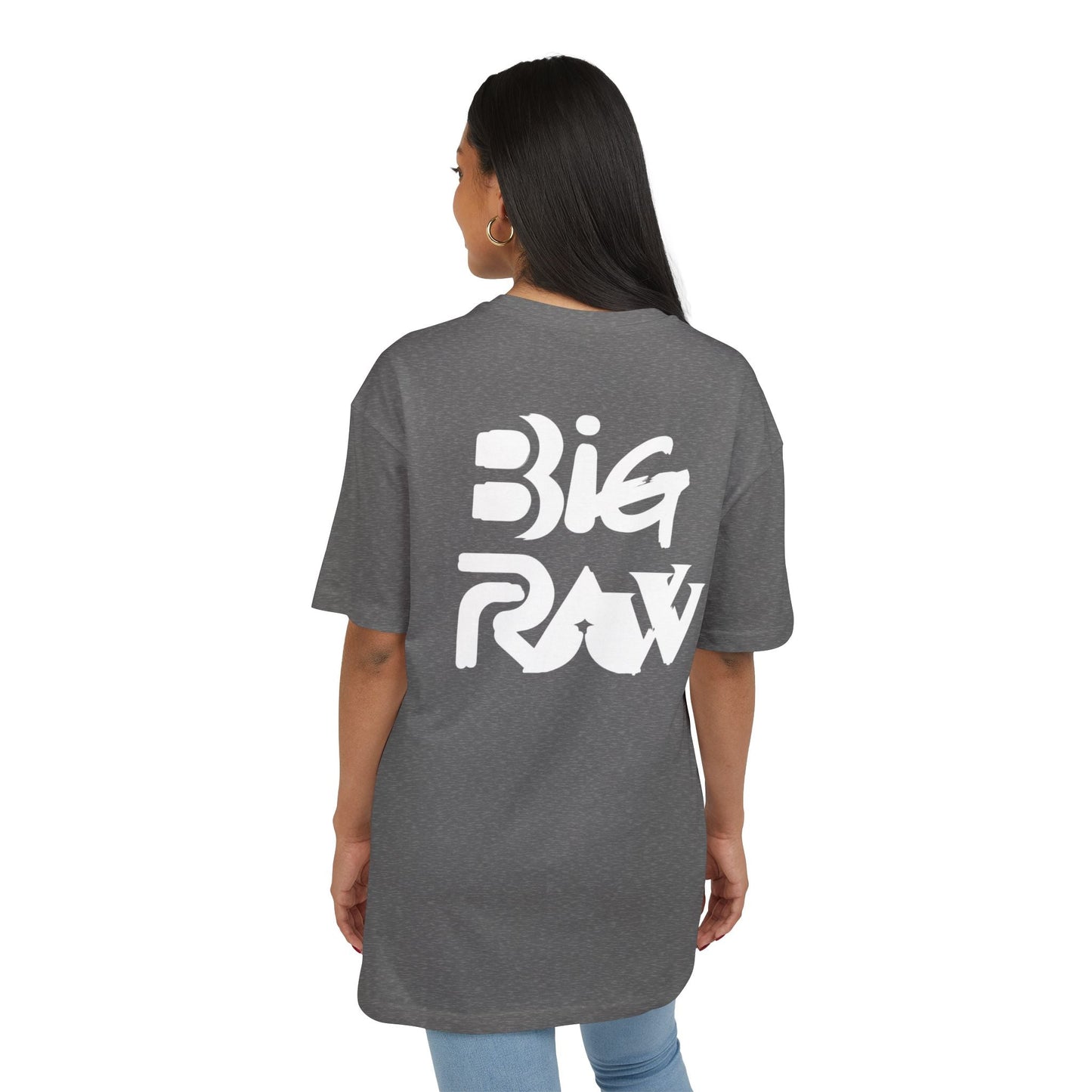 Oversize Tee Big Raw Print Unisex Heavy T-Shirt Printify