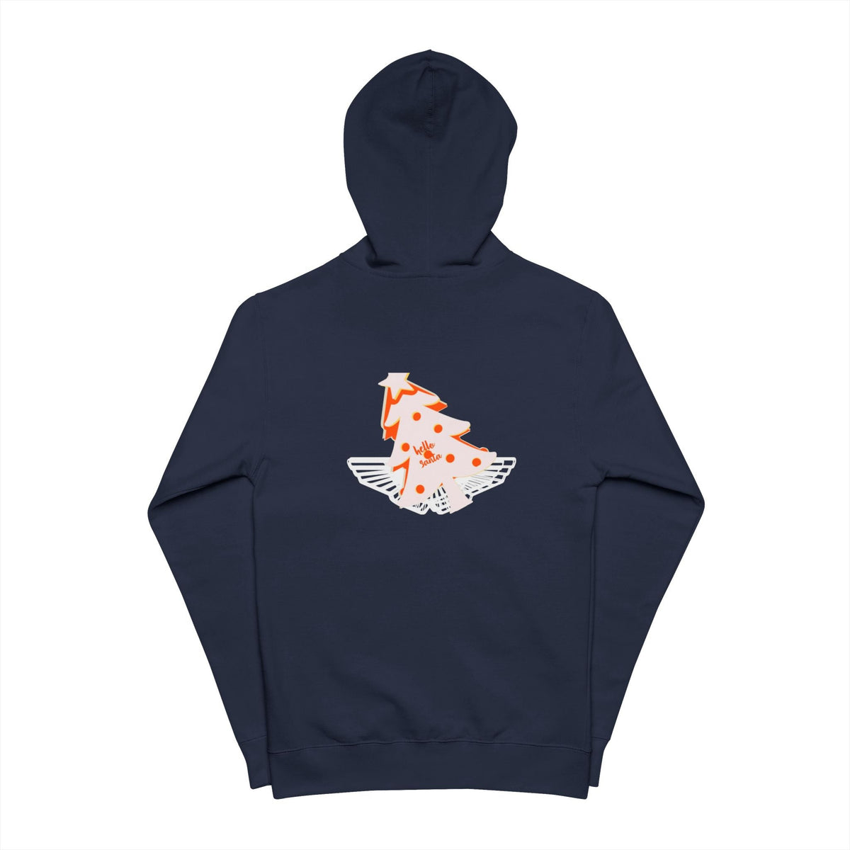 Unisex Fleece Zip Up Hoodie - 'hello Santa' Printify