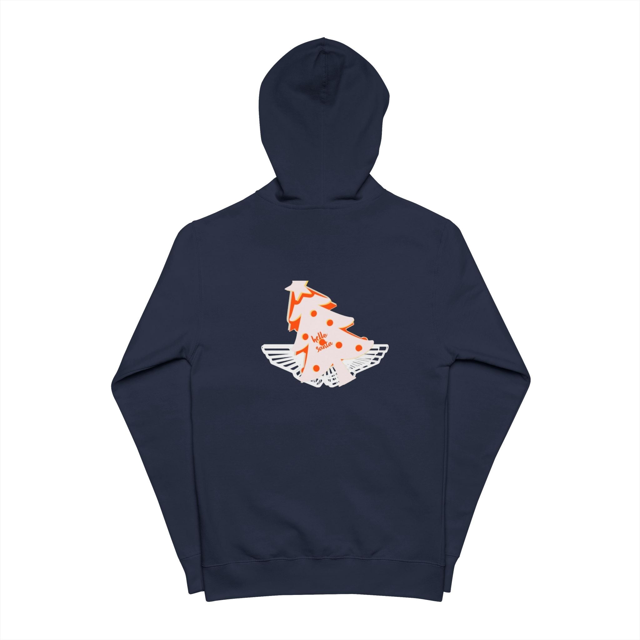 Unisex Fleece Zip Up Hoodie - 'hello Santa' Printify