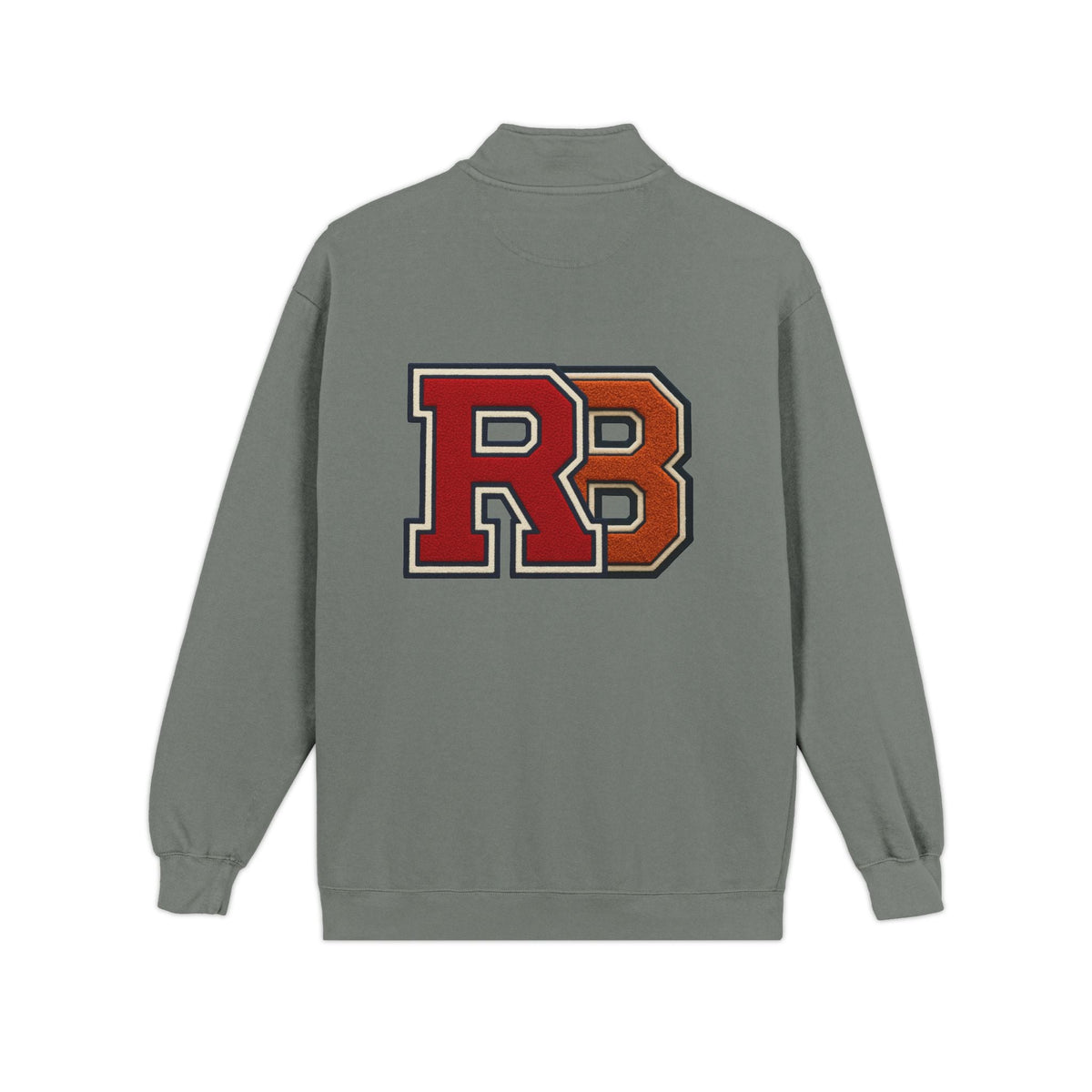 Quarter-Zip Sweatshirt — Retro 'RB' Varsity Logo Pullover Printify