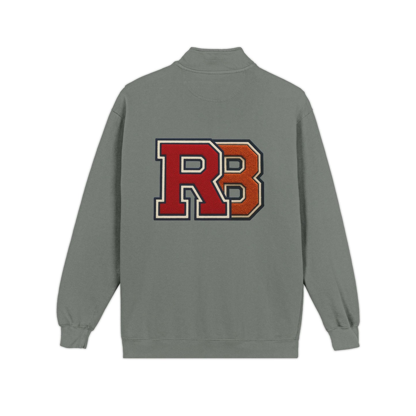 Quarter-Zip Sweatshirt — Retro 'RB' Varsity Logo Pullover Printify