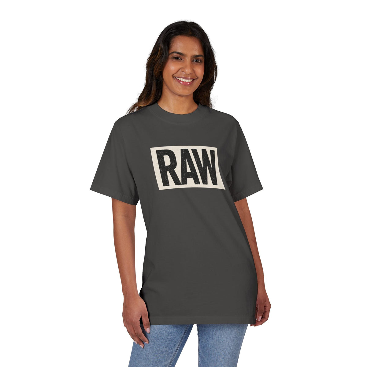 Stylish Unisex Graphic T-Shirt with 'RAW' Print, Casual Streetwear, Everyday Wear, Gift for Friends, Fashionable Basics Printify
