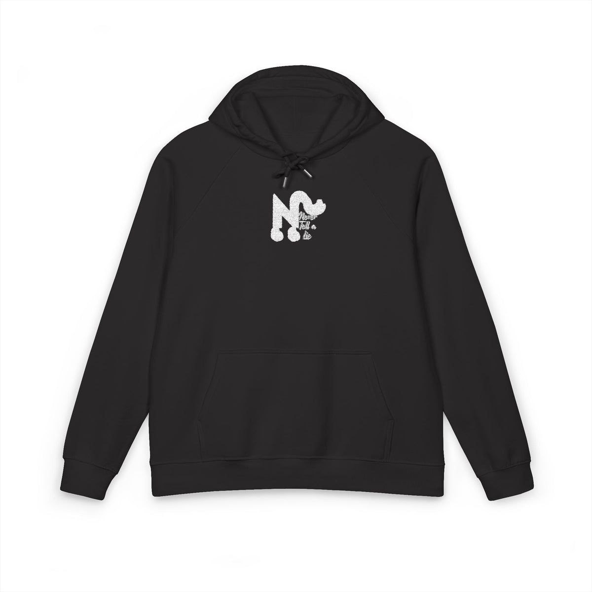 Raglan Hoodie - 'Never tell a lie' Embroidered Design Printify