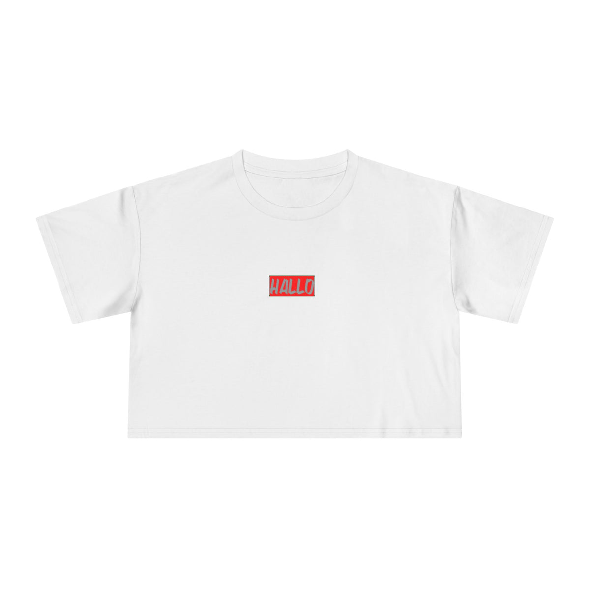 Women's Crop Tee - 'HALLO' Graphic Tee for Casual Style