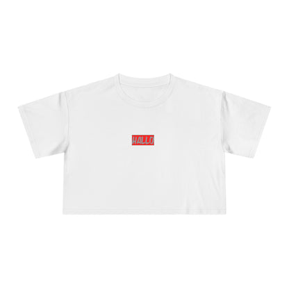 Women's Crop Tee - 'HALLO' Graphic Tee for Casual Style