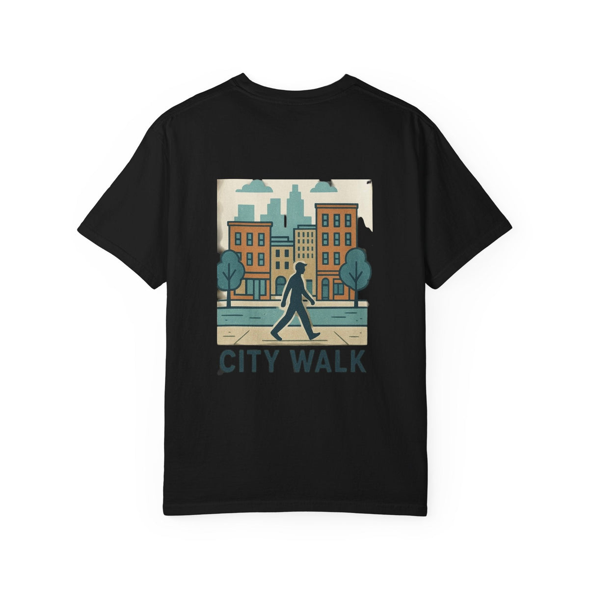 City Walk Unisex Garment-Dyed T-shirt, Urban Streetwear, Casual Fashion, Gift for City Lovers, Travel Enthusiast Apparel Printify