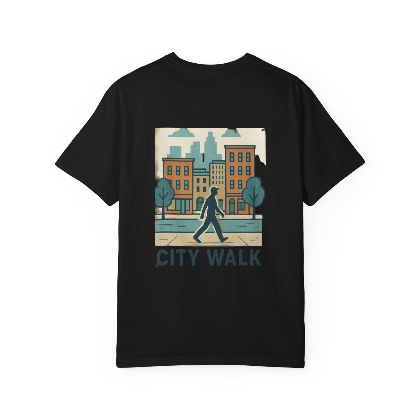 City Walk Unisex Garment-Dyed T-shirt, Urban Streetwear, Casual Fashion, Gift for City Lovers, Travel Enthusiast Apparel Printify