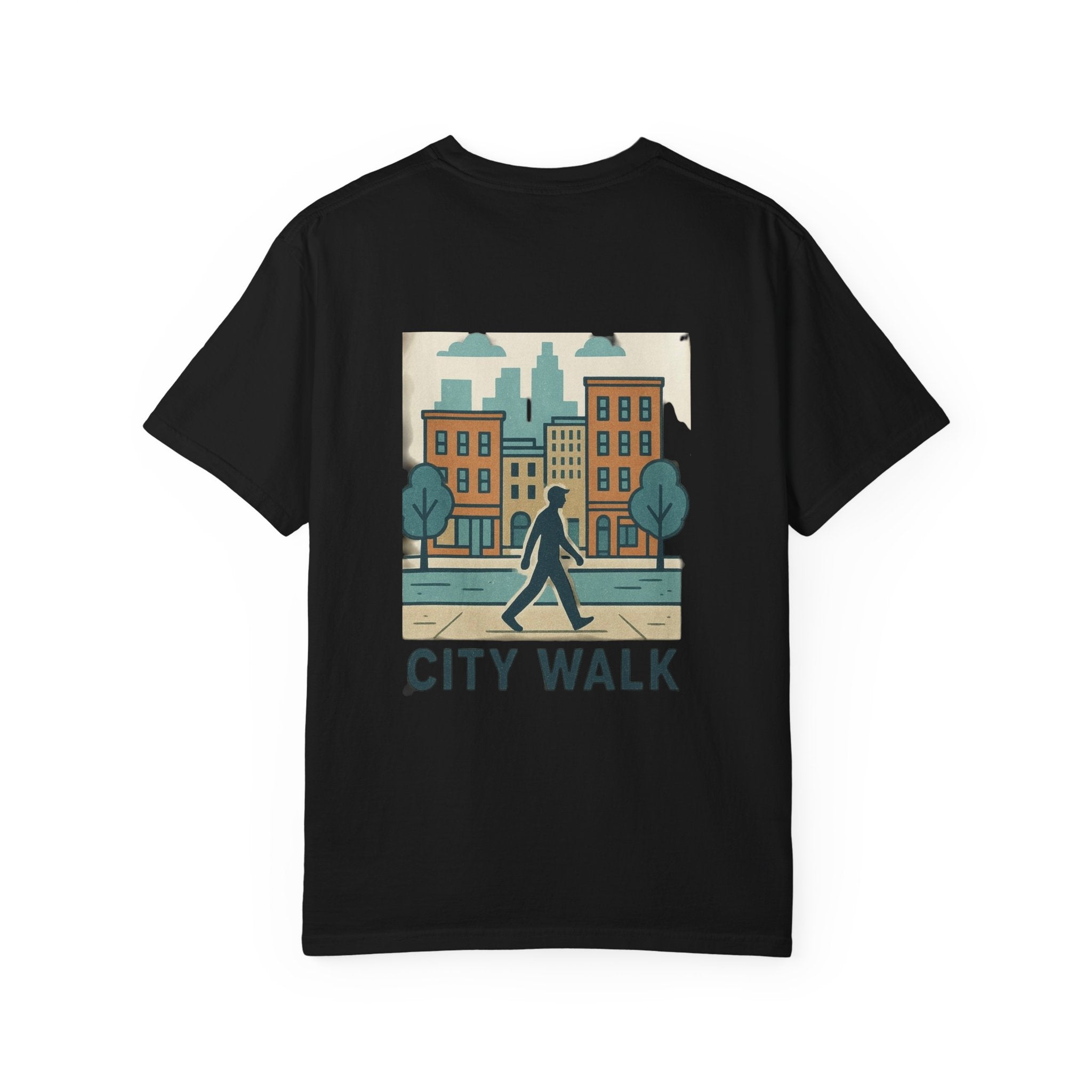 City Walk Unisex Garment-Dyed T-shirt, Urban Streetwear, Casual Fashion, Gift for City Lovers, Travel Enthusiast Apparel Printify