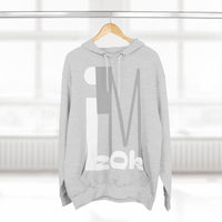 Hoodie with 'I'M zOk' Design - Three-Panel Fleece